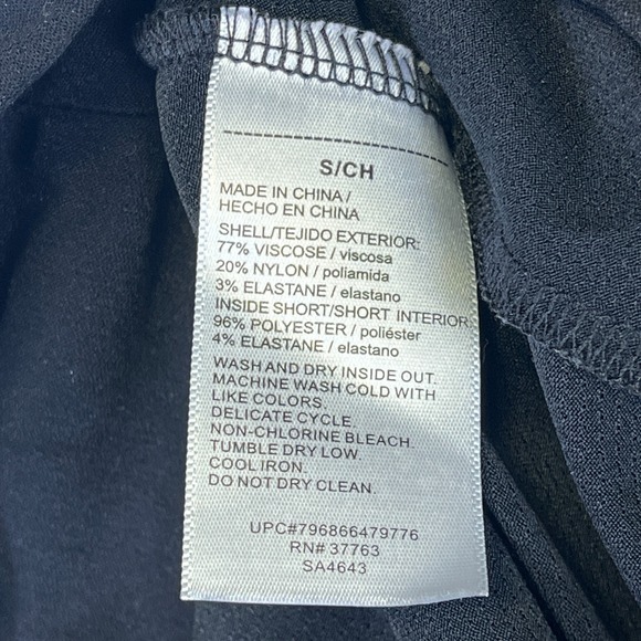 Rafaella Women's S Black Pull-On Skort Stretch Waist Casual Athletic Golf Skirt - Picture 3 of 6